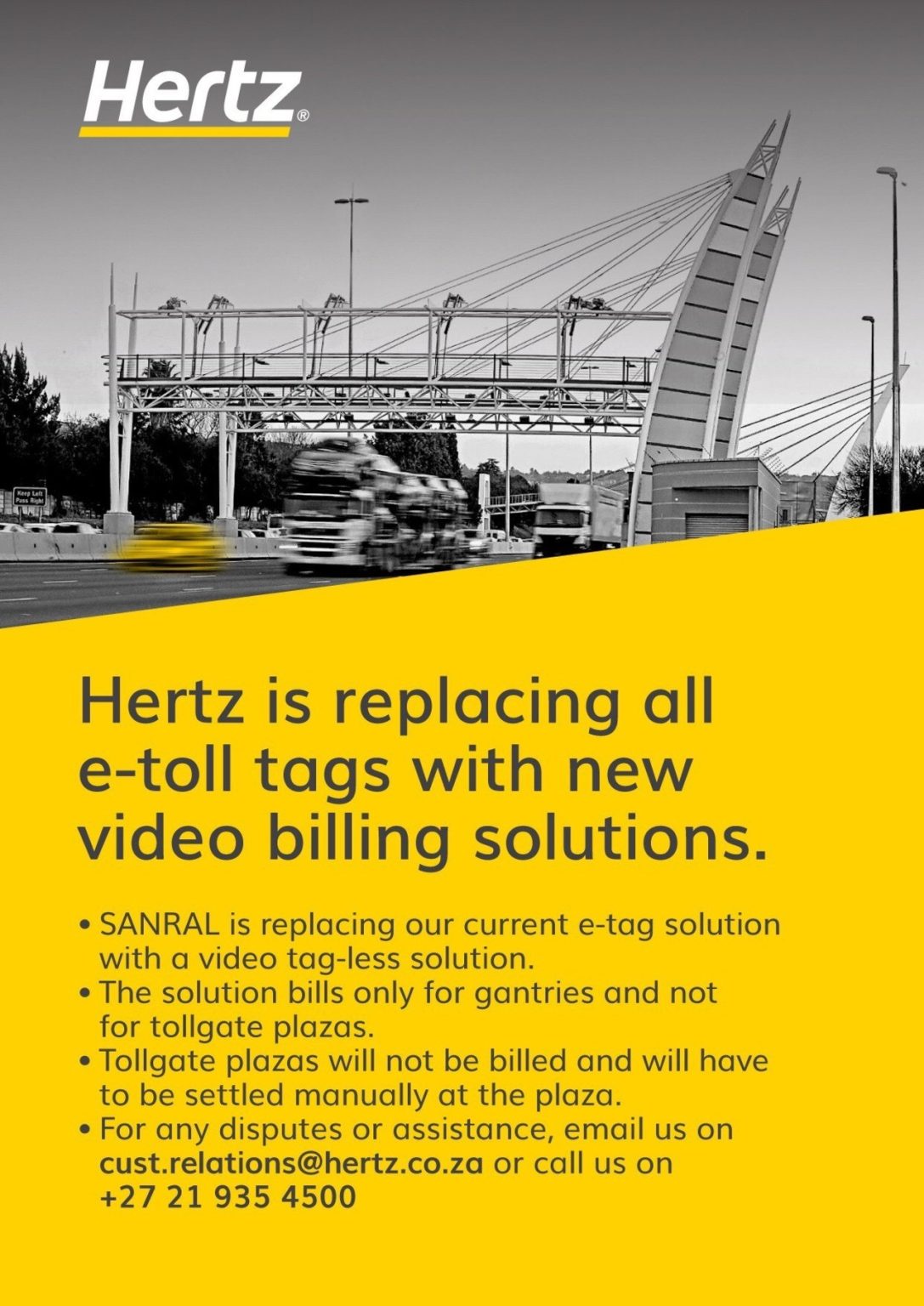 Hertz South Africa etoll announcement